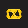 Letter b light bulb simple logo Royalty Free Stock Photo