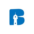 Letter B Lighthouse logo vector image Royalty Free Stock Photo