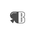 Letter B logo combined with spade icon design