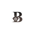 Letter B logo icon with black orchid design vector Royalty Free Stock Photo