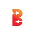 Letter B logo illustration rocket design vector Royalty Free Stock Photo