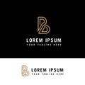Letter B logo monoline with minimalist style