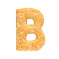 Letter B made from cookie isolated on white background Royalty Free Stock Photo