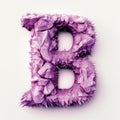 letter B made of purple jelly object on white background generative AI