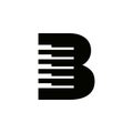 Letter B Musician Symbol, Piano Logo Icon Vector Template On White Background