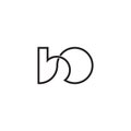 Letter b o simple infinity line overlap design vector