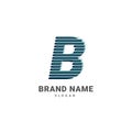 Letter B optic illusion logo, trendy glitch brand