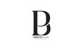 Letter B P or P B initial creative monogram logo Royalty Free Stock Photo