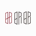 letter B and P logo set design vector, elegant logo design template Royalty Free Stock Photo