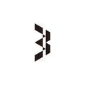 Letter b pencil shape simple geometric logo vector Royalty Free Stock Photo