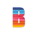 Letter B. Rainbow color paper. Royalty Free Stock Photo