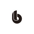 letter b simple curve geometric logo vector