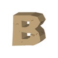 Letter B stone font. Rock alphabet symbol. Stones crag ABC sign Royalty Free Stock Photo