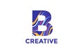 Letter B Trendy Acrylic Fluid Vector Logo