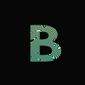 Letter B with unique pattern, digital art isolated on black background Royalty Free Stock Photo