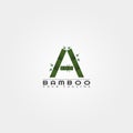 A letter, Bamboo logo template, creative vector design for business corporate,nature, elements, illustration