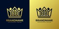 Letter BB Home King Logo Set, suitbale for business with B or BB initials Royalty Free Stock Photo
