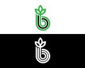 Letter BBB with leaf simple logo icon design