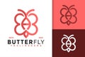 Letter A Beauty Butterfly Creative Logo Design Vector Template