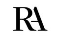 Letter A behind R overlap logo, simple style.