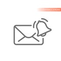 Letter and bell notification vector icon