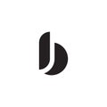 Letter bj curves geometric simplicity concept logo vector