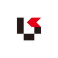 letter bk arrow pixels line simple logo vector