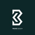 Letter Bk or Kb initial minimal modern monogram logo Royalty Free Stock Photo