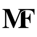 MF letter black logo icon template 1 Royalty Free Stock Photo