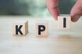 Letter block in word KPI Abbreviation of key performance indicator.