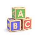 Letter blocks ABC. 3D Royalty Free Stock Photo