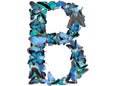 Letter of blue butterfly Royalty Free Stock Photo