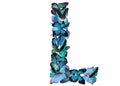 Letter of blue butterfly Royalty Free Stock Photo