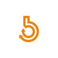 letter bo lowercase rotate reload arrow logo vector Royalty Free Stock Photo