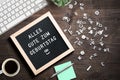 Letter board with German message for HAPPY BIRTHDAY