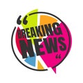 letter breaking news logo icon for News Entertaining show sign banner vector stock illustration