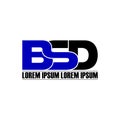 Letter BSD simple monogram logo icon design. Royalty Free Stock Photo
