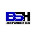 Letter BSH simple monogram logo icon design. Royalty Free Stock Photo