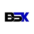 Letter BSK simple monogram logo icon design. Royalty Free Stock Photo