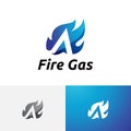 A Letter Burning Hot Fire Flame Initial Logo Symbol