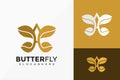 Letter A Butterfly leaf Logo Vector Design. Abstract emblem, designs concept, logos, logotype element for template Royalty Free Stock Photo