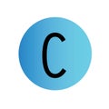 The letter C in a blue gradation circle.