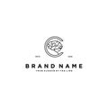 Letter c brain logo design vector Royalty Free Stock Photo