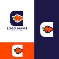 letter c carrot logo design vector Royalty Free Stock Photo