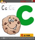 Letter c with cartoon cookie sweet