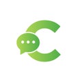 Letter C Chat Communicate Logo Design Concept With Bubble Chat Symbol Royalty Free Stock Photo