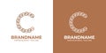 Letter C Coffee Chain Logo, suitable for any business realted to Coffee with C initials Royalty Free Stock Photo