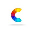 Letter C colorful overlay rainbow colors logo