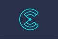 Letter C connect icon logo design template.