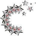 Letter C created from star elements on white